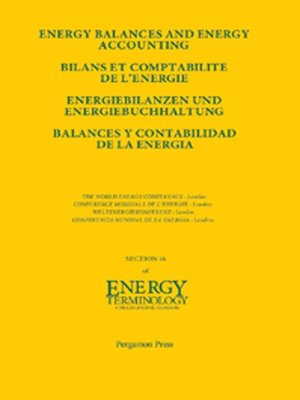 cover image of Energy Balances and Energy Accounting